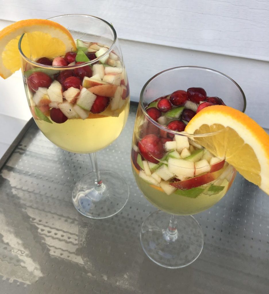 mineral mocktail with fruit