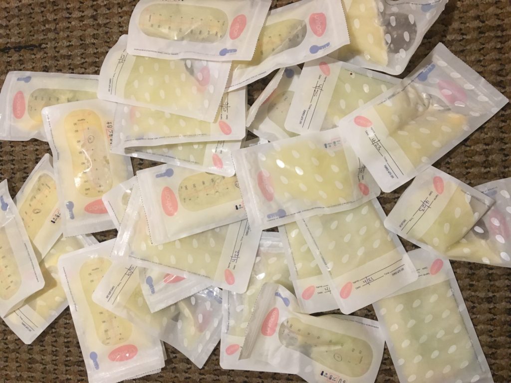 frozen donor breastmilk in bags