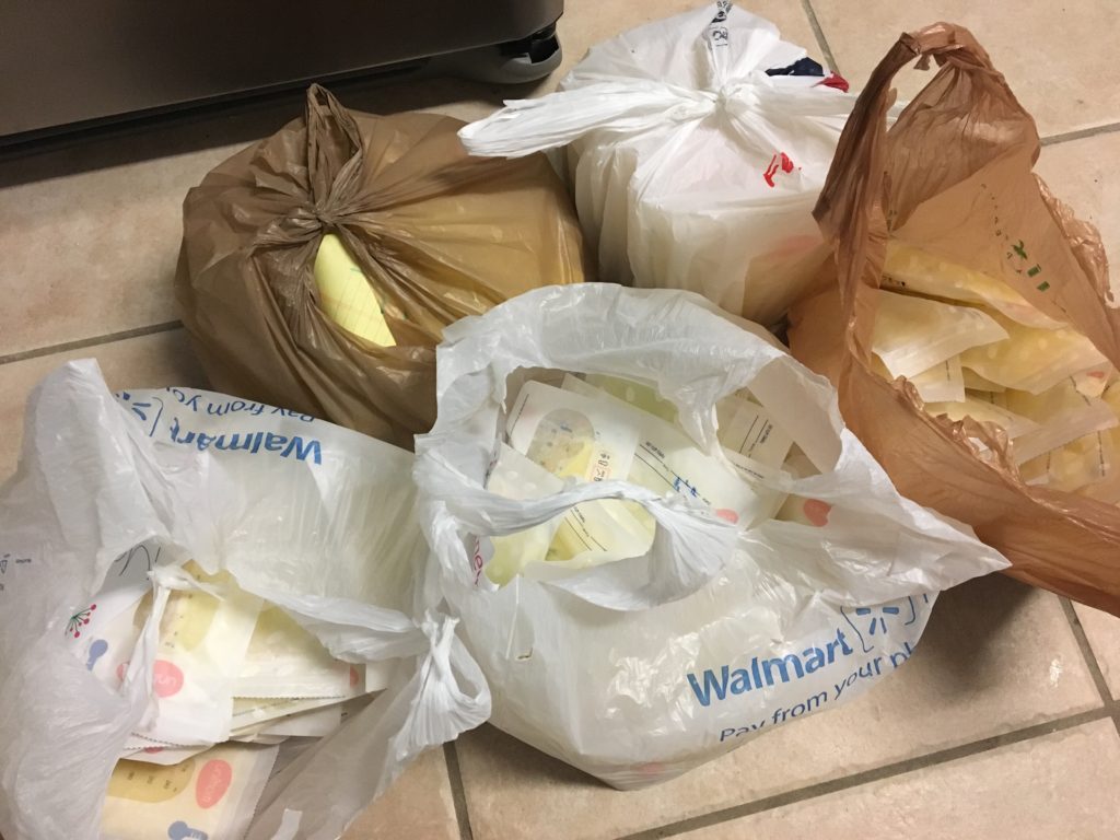 donor breastmilk in bags